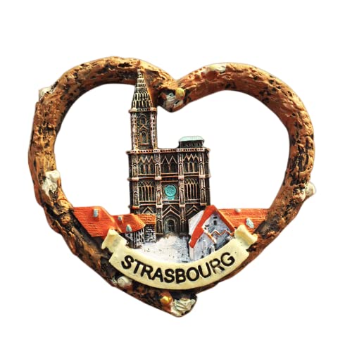Forma de corazón Estrasburgo Francia nevera imán viaje recuerdo refrigerador magnético pegatina pintada a mano Cover