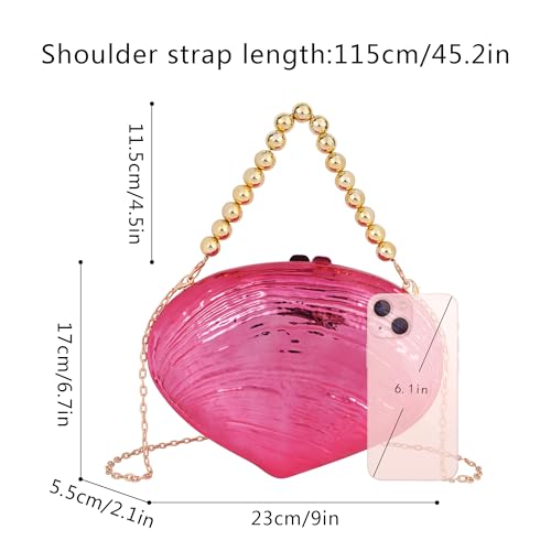 Image of Women Seashell Evening Bag Purse Mermaid Chain Strap Clutch Handbag Shoulder Bag | Seashell