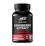 Cranberry Extract Pills - Super Strength 50:1 Whole Fruit Concentrate Equals to 25,000mg of Fresh Cranberries Plus Dandelion & Uva Ursi - Natural UTI Support - Kidney Cleanse & Urinary Tract Health