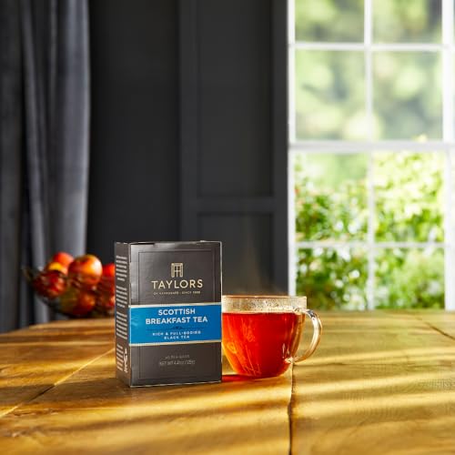 Image of Taylors of Harrogate Scottish Breakfast Black Tea Individually Wrapped Bags, 50 Count (Pack of 1), Strong, Malty and Full, Caffeinated, Enjoy Hot or Iced, 50 Teabags