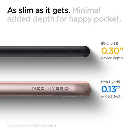 Spigen Neo Hybrid Back Cover Case Compatible with iPhone SE(2022/2020)/8/7 (TPU + Poly Carbonate | Pale Dogwood)