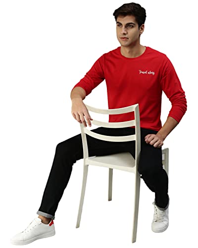 Image of Veirdo Pure Cotton Full Sleeves Round Neck Cool & Stylish Graphic Printed T-Shirt for Men & Boys