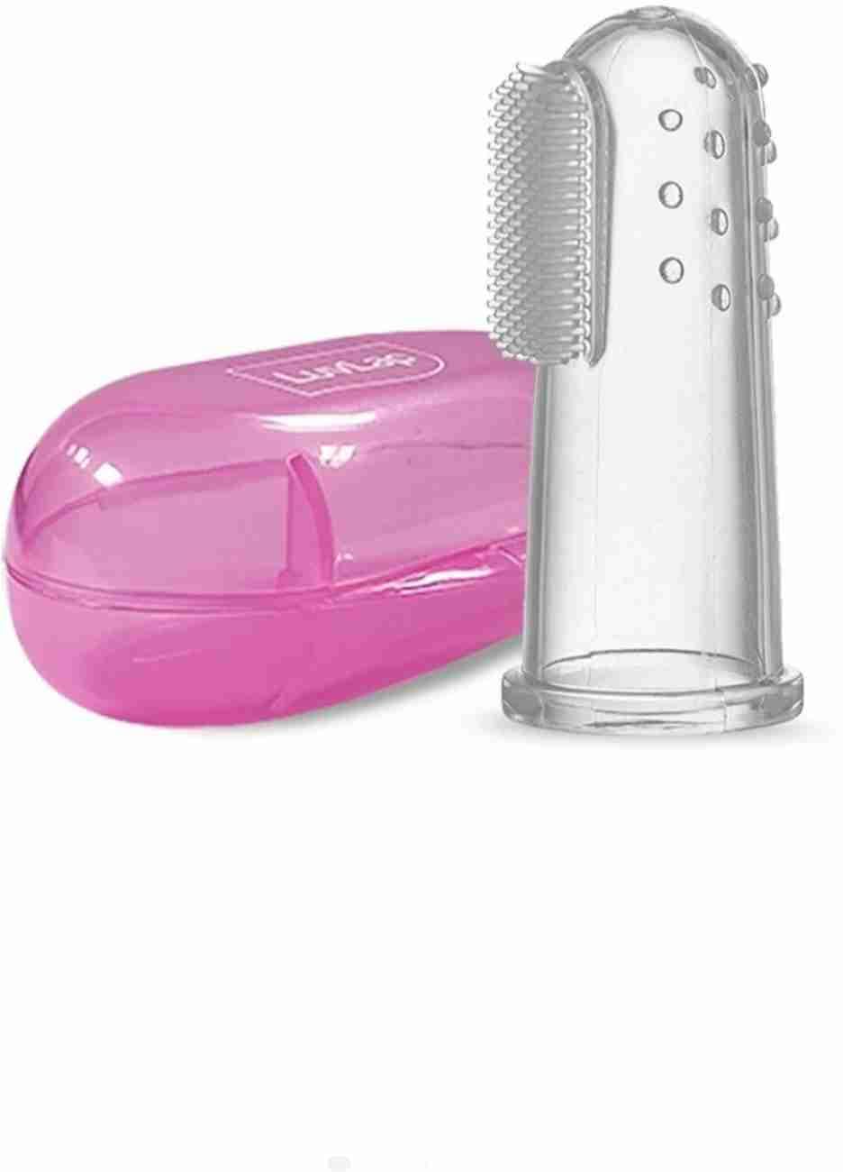 Baby Finger Toothbrush with Storage Case, Soft Silicone Bristles, Pink-image-41