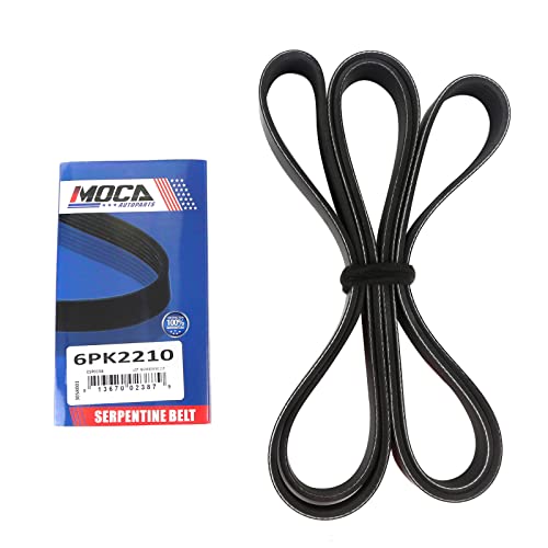 Image of MOCA 6PK2210 EPDM Serpentine Belt - Compatible with 13-15 Mercedes-Benz C350 & 12-16 Mercedes-Benz E350 & SLK350 & 03-05 Pontiac Grand Am