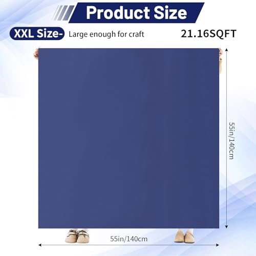 Drydiet tapete extragrande para pintar y manualidades 55x55 pulgadas, alfombra de piso impermeable de PVC antideslizante, protector para pintura en caballete, fácil de limpiar (Azul, Liso) miniatura 2
