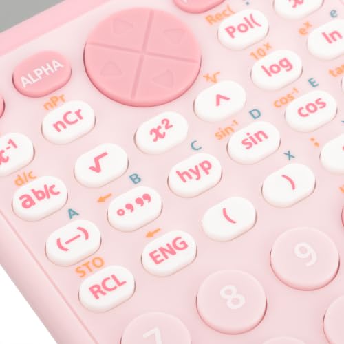 Calculadora científica portátil rosa Lurrose con batería botón para concursos 5