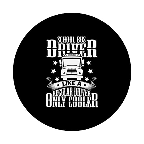 School Bus Driver Appreciation Funny Bus Driver Accessories PopSockets Swappable PopGrip, Black - Image 3