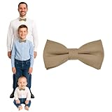 DonDon noeud papillon homme enfants garçons ou bébés Beige mat, pré-noué et longueur ...