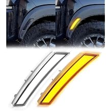 Fender LED Side Marker Lights for Nissan Frontier 2022-2025 Reflectors with Sequential Turn Signals & Daytime Running Lamps DRL, 3rd Gen Frontier Truck Wheel Well Arch Lights Accessories Smoked Lens