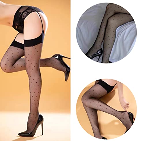 Image of Lidogirl Women's Lace Nights Garter Belt with Stockings Sheers