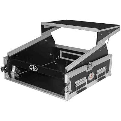 ProX Cases T-2MRLT 2U Rack x 10U Top Mixer DJ Combo Flight Case with Laptop Shelf