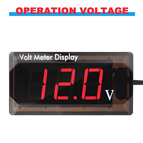 DC 12V Auto Digitales Voltmeter LED Anzeige Spannung Messung Auto Digitales Spannung Messer Panel 4-28V Voltmeter Anzeige für Fahrzeug Motorrad Lastwagen ATV SUV (Rot)