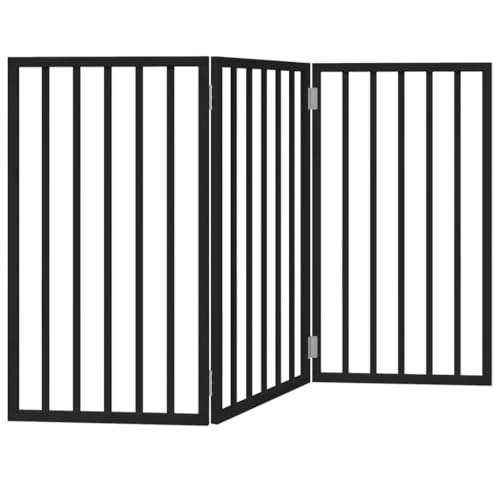 HFXHIJXQ Barrière pour Chien Pliable Autoportante 3 Panneaux en Bois Noir – vue 6