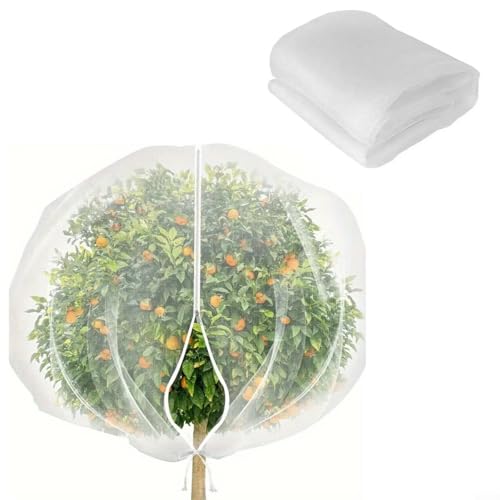 Red de protección contra insectos con cordón, red de barrera para verduras, malla fina, red de protección para pájaros, red de jardín (1,8 m × 2,2 m)