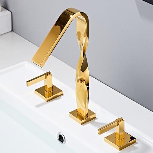 Mitigeur de lavabo de salle de bains design double poignée laiton durable CMBSSTFC