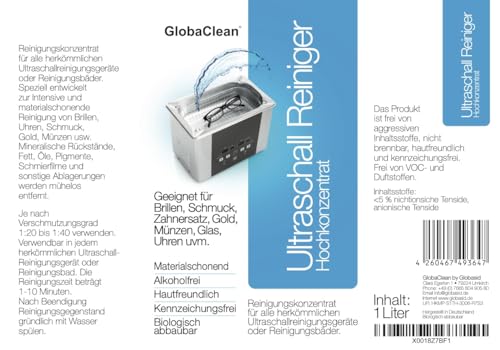 Ultraschallreiniger-Flüssigkeit GlobaClean für Ultraschallgeräte 2er Pack