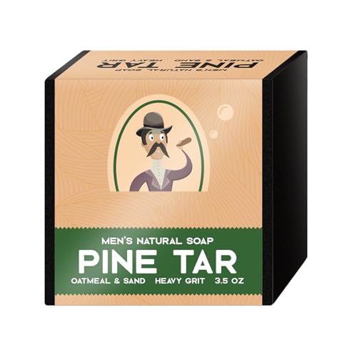 KOAHDE Barra de jabón para hombres, jabón natural hecho a mano para hombres, jabón natural para hombres, alquitrán de pino hidratante, proceso en frío, alquitrán de pino para hombres