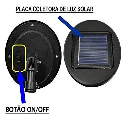 Luminária Solar Jardim PVC Rígido Spot 3 leds 6 peça CBRN13104