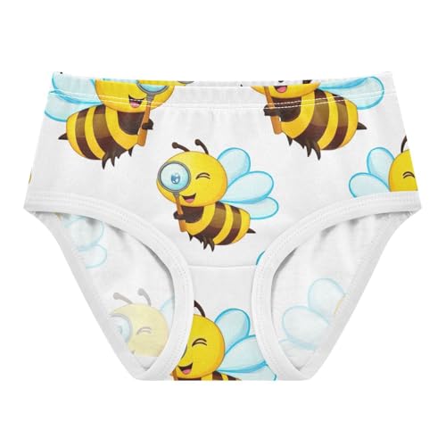 Toddler Panties, Cute Cartoon Bees Cotton Underwear Girls, 2T–8 Years