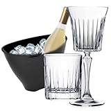 Les verres et les verres à pied sont brillants, sonores et conservent leur brillance dans le temps, ils résistent également aux lavages au lave-vaisselle