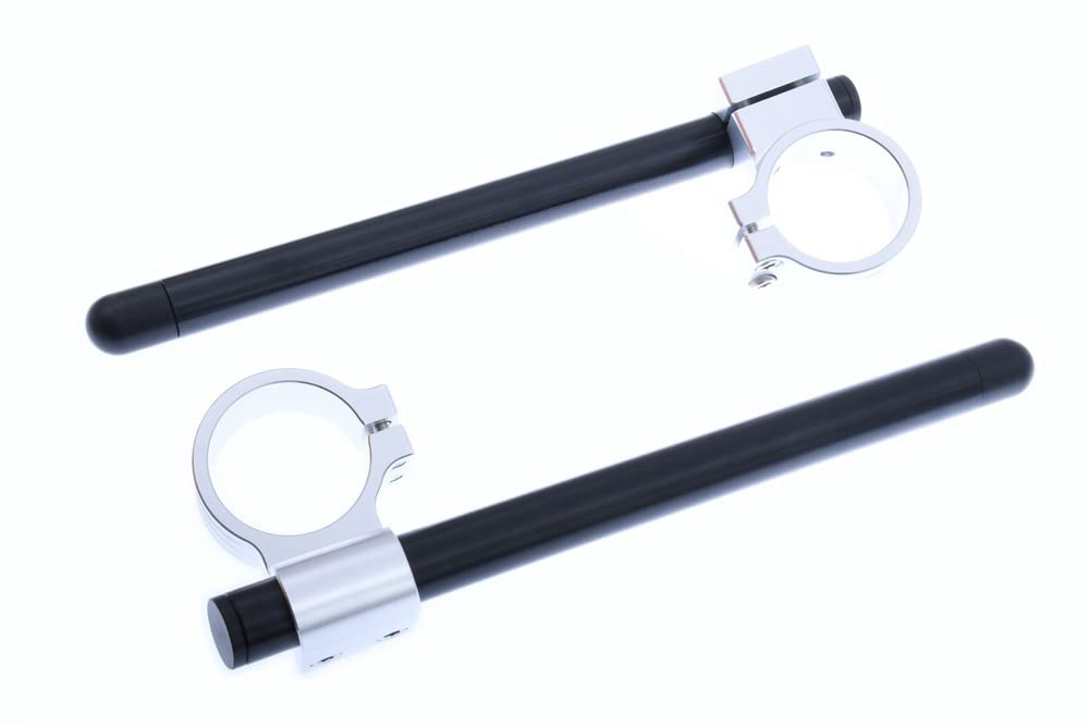 avdb-moto Paire de demi-guidons/Bracelets rehaussés en 48 mm + tubes Compatible avec Hornet 600 2005-2006, CBR 600 RR 2005-2017 (NOIR)