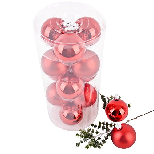 Sfera Natale Premium Set di 15 vetro 8 cm rosso