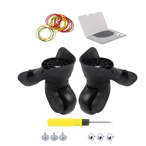 Image of W041-2 2PCS Suitcase Caster 360 Degree Swivel Replacement Wheels Left Right w /Blotting Sheet for Face