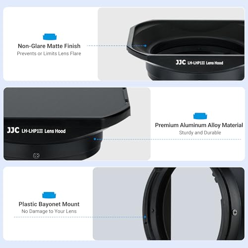 Image of JJC LHP-1 Metal Square Lens Hood Shade for Sony RX1R III II RX1R RX1 Camera | for Sony E 50mm f1.8, E 35mm f1.8 OSS, E 30mm f3.5 Macro, E 20mm f2.8, FE 28mm f2 Lenses, Replaces Sony LHP-1 Lens Hood