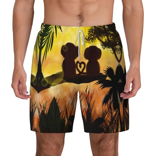 Short de plage anti-frottement double couche pour homme maillot de bain