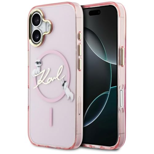 Coque iPhone 17 MagSafe Karl Lagerfeld rose accessoire Choupettes IML