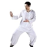 KSUA Mens Tai Chi Uniform Chinese Kung Fu Clothing Cotton Tai Chi Suit for Martial Arts Kungfu Taichi Zen Meditation