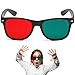 3D Glasses, Black Frame Red Green 3D Viewing Glasses for Dimensional Anaglyph TV Movie DVD Game and Amblyopia Training Eyeglasses