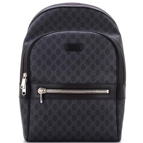 Gucci Pre-Loved GG Coated Canvas Backpack Black