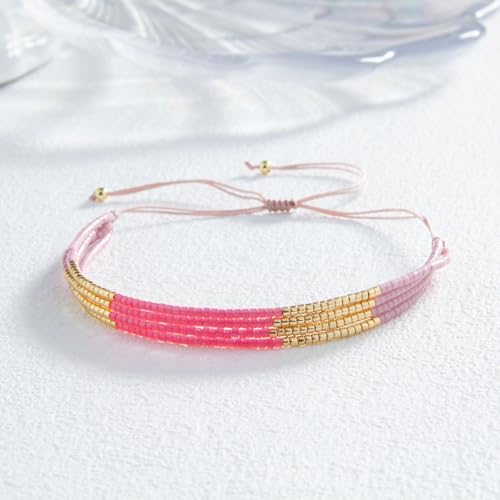 Image of KELITCH Layered Miyuki Beads Bracelets Adjustable Strand Bracelets Bangles Bohemian Style Summer