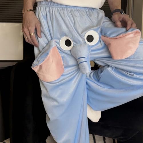 Mens Funny Elephant Home Pants, Novelty Cute Comfy Elephant Pajama Pants, Unisex Novelty Cute Comfy Elephant Pajama Short3