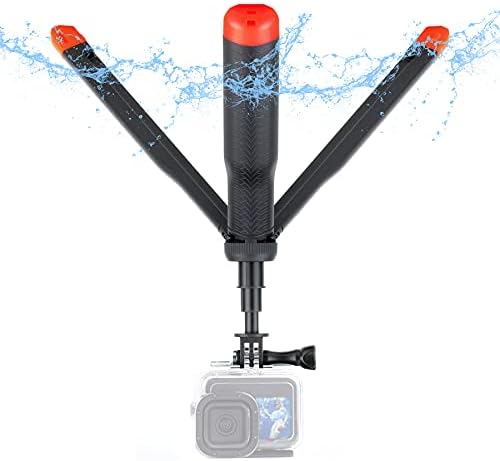 YALLSAME Floating Selfie Stick for GoPro Hero 11 10 9 8 7 6 5 4 Mini Max Session, Insta360, AKASO, DJI OSMO Action Camera, 4 in 1 Used as Underwater Waterproof Pole Monopod Hand Grip Tripod Stand