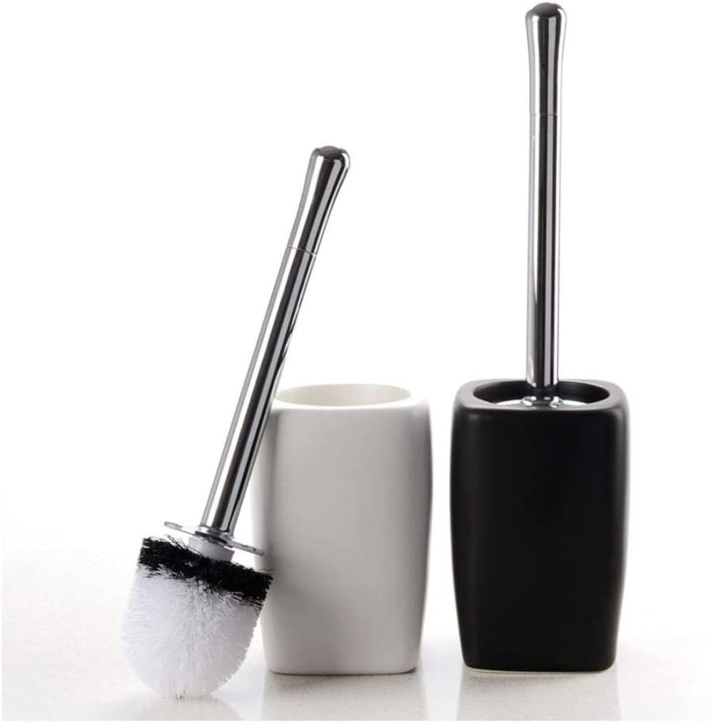Creative - Juego de escobilla de inodoro con soporte para limpieza profunda, color negro, herramienta de limpieza de inodoros Slish e higiénico