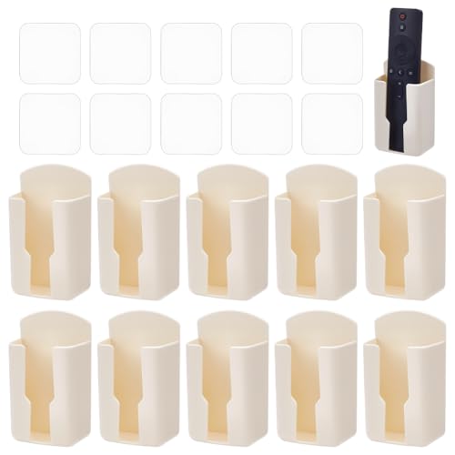 GOMAKERER 10 soportes para control remoto, 6 x 3,3 x 10 cm, caja de almacenamiento de acrílico autoadhesiva para aire acondicionado, TV, organizador remoto para hogar, oficina, escritorio, mesita de