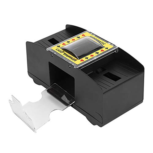 Liujaos - Mezclador de cartas automático con pilas para adultos mayores, eléctrico, accesorio de herramienta de mezclador de tarjetas automático de 2 puentes para el Poker Clásico Cover