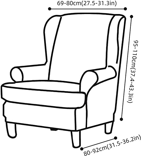 Funda de terciopelo elástica para sillón orejero OBASDFD premium 3