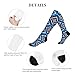 Supdreamc Cute Comfortable Socks for Adults Blue Geometric Tribal Navajo Aztec Ethnic, Fashion Compression Knee High for Daily Wear Outdoor Running Hiking Sports Gifts