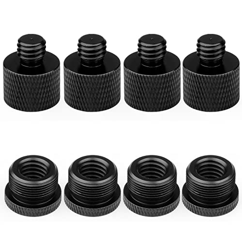 Mic Stand Adapter 3/8 Female To 5/8 Male Microphone Stand Adapter And 5/8 Female To 3/8 Male Mic Thread Adapter For Blue Yeti Snowball Boom Arm Mic Stand Mount To Tripod, Combo 8 Pack By Chromlives #TOP7
