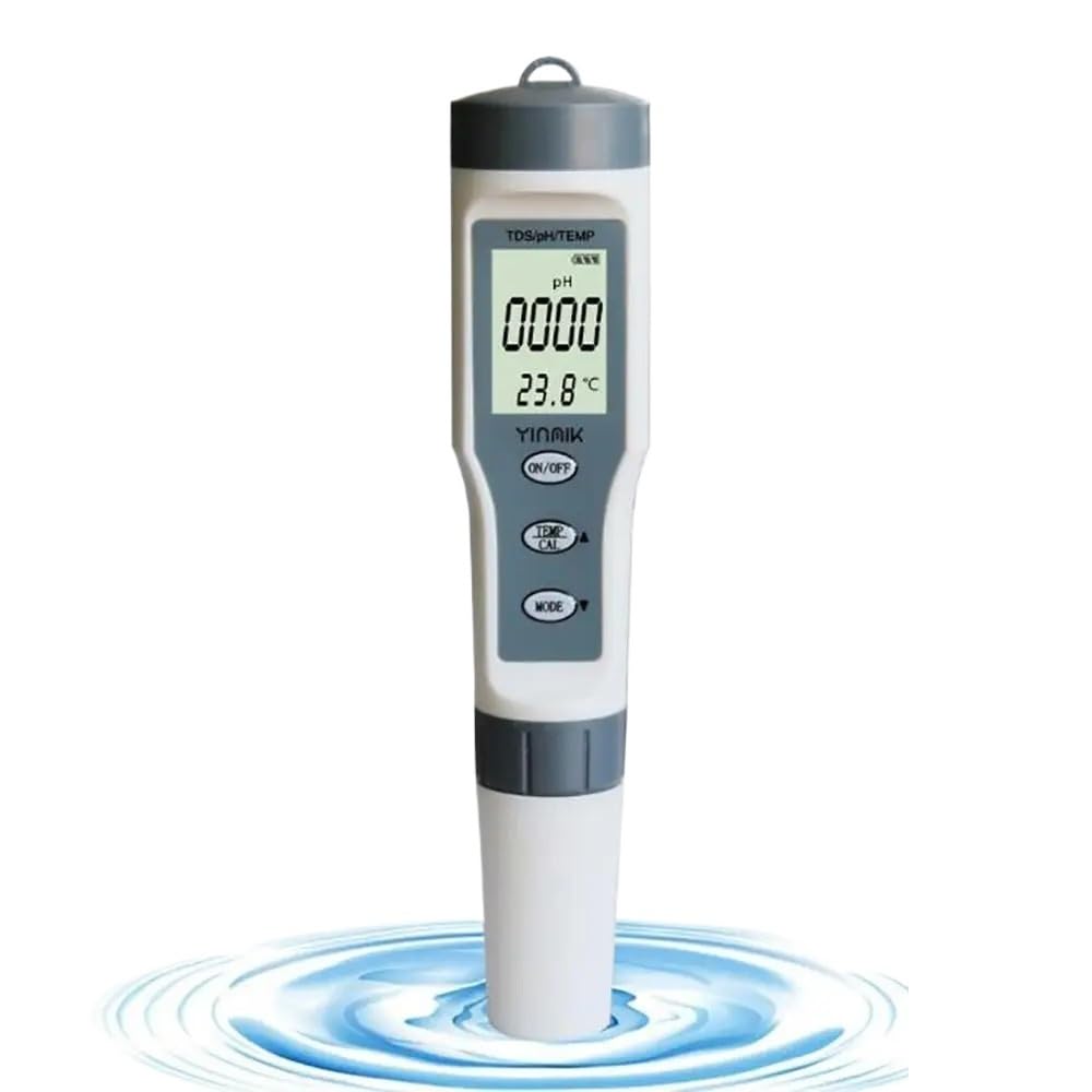 TDS/PH&TEMP 3 en 1 pluma de prueba probador calidad del agua for potable, laboratorio, acuicultura, piscina(Without backlight)