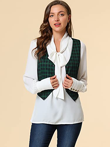 Allegra K Women's Waistcoat Steampunk Dressy Sleeveless Jacket Versatile Racerback Suit Vests3