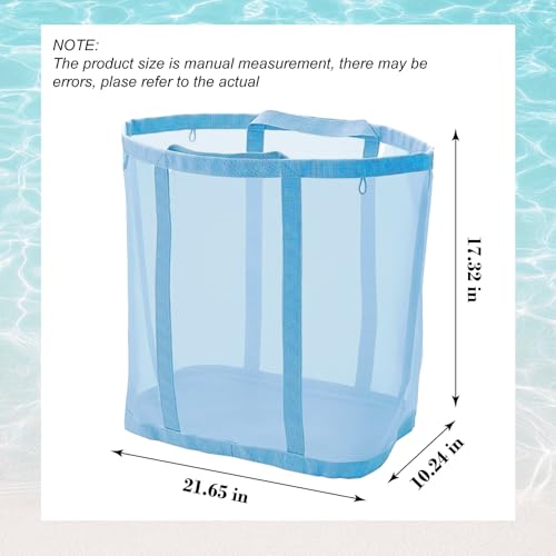 Heavy-Duty Mesh Beach Bag - Tear-Resistant Foldable Tote for Sand Toys, Pool & Travel, Multi-Color2