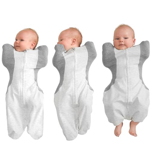 Image of KIDIRA Swaddle for Newborns, Baby Swaddles 0-3 Months 5-13lb, Arms Up Swaddle 0-3 Months Newborn with Moisture-Wicking Fabric, Promotes Healthy Hip Development, 2-Way Zipper & Foot Buttons, 1Pack