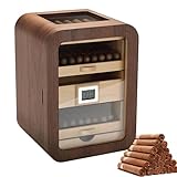 電動シガーヒュミドール、シガー保湿ヒュミドール、110本入りシガーヒュミドールキャビネット、デジタル湿度計付き、5層引き出し、男性、父親、夫向け、B
