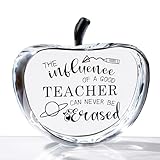 Movdyka Teacher Appreciation Crystal Apple Paperweight - Engraved Thank You Gifts for Retirement, Best Teacher Ever Gifts