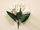 Phoenix Silk Cream Foam Large Calla Lily Bush Artificial Flowers 20" Bouquet 550 CR