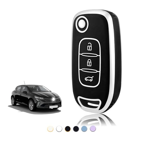 TOOMUME Coque Clé TPU, Etui Clé Étui Clé Adapté pour Renault Kangoo 3 Twingo 3 Megane 4 Trafic 4 Clio 5 Captur Dacia Sandero Stepway Duster, Couvre Clef...